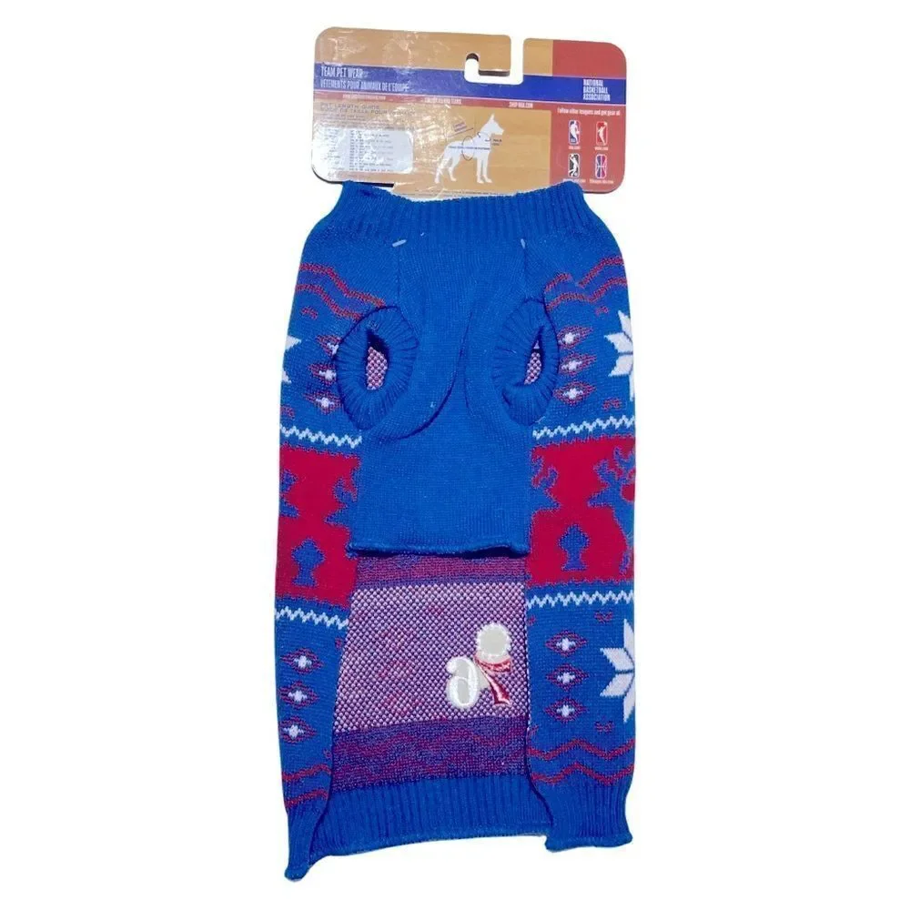 NBA Officially Licensed Philadelphia 76ers Petwear Knit Dog Sweater Small NWT